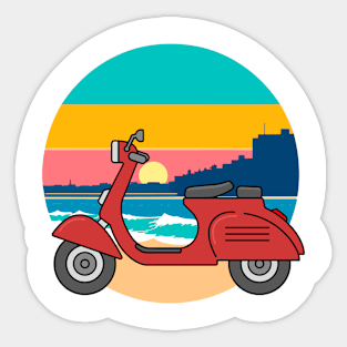 Old School Motorbike Sticker